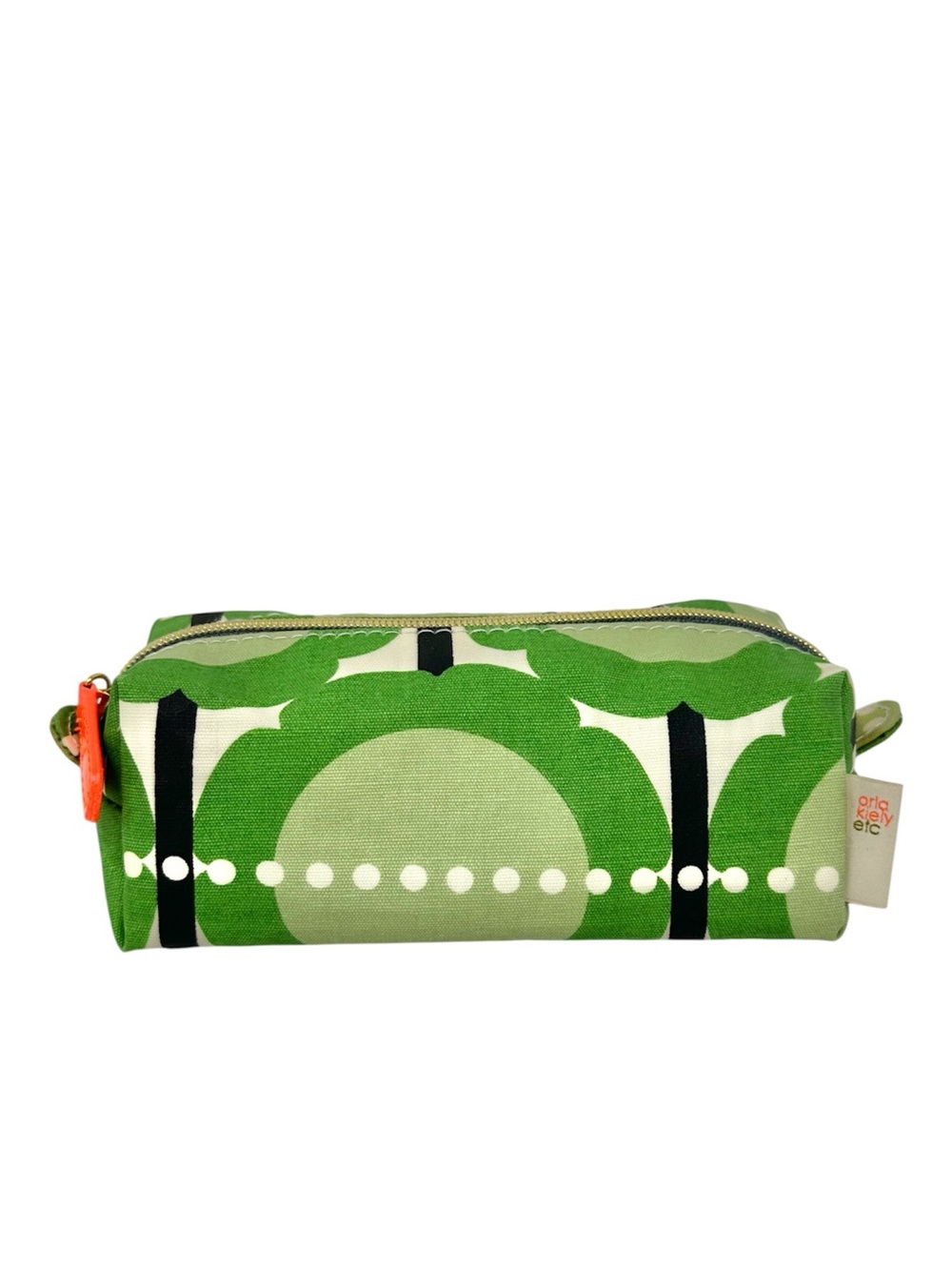 Orla Kiely Etc Green Garden Geometric Cosmetic Pouch Small Canvas Travel Zip Top